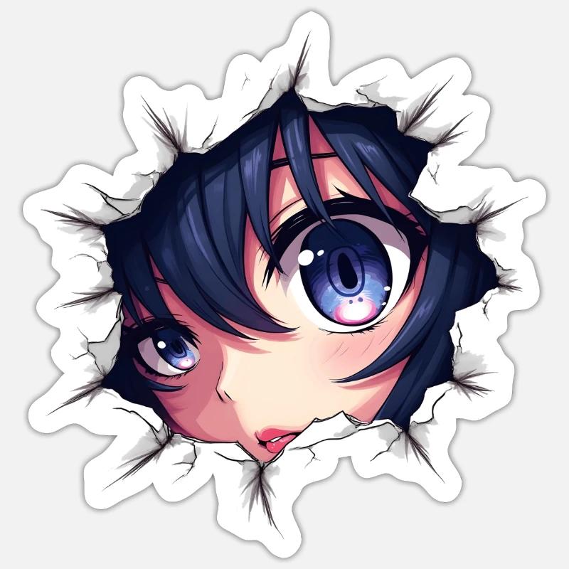 Anime Eye with Openwork Paper Effect Sticker size S (10 x 10 cm)