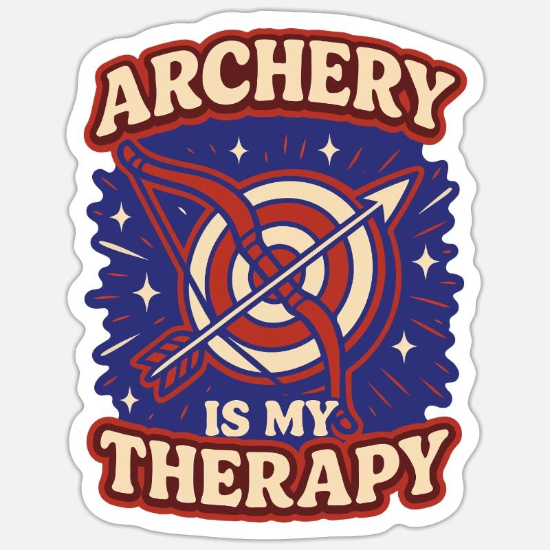 Archery Is My Therapy Archer - Sticker size S (10 x 10 cm) - white matte