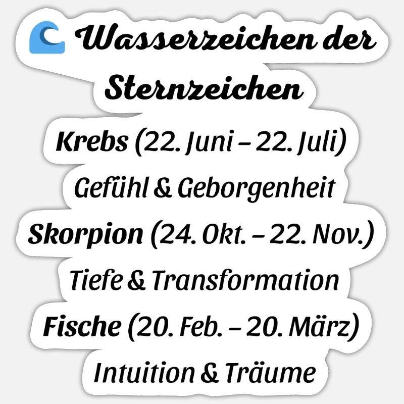 Wasserzeichen der Sternzeichen Sticker Größe S (10 x 10 cm)
