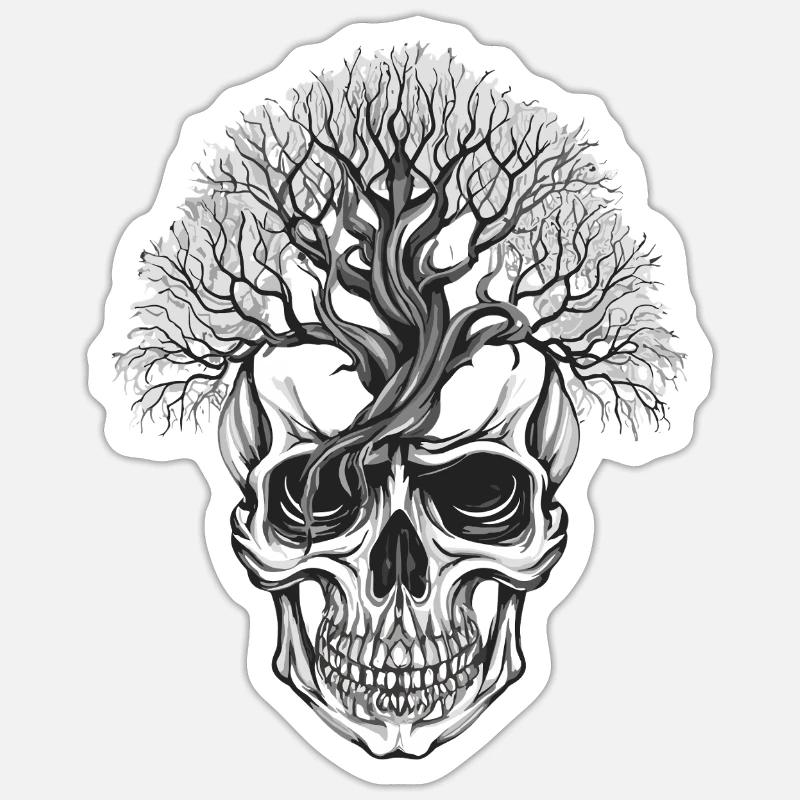 Forest Tree Skull Art Design Sticker size S (10 x 10 cm)