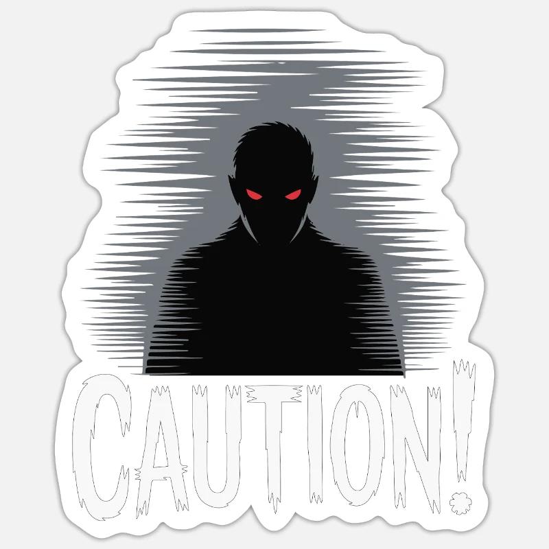 Dark Shadow Caution Graphic - Sticker size S (10 x 10 cm) - white matte