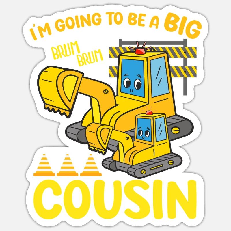 Great Builder Excavator Design - Sticker size S (10 x 10 cm) - white matte