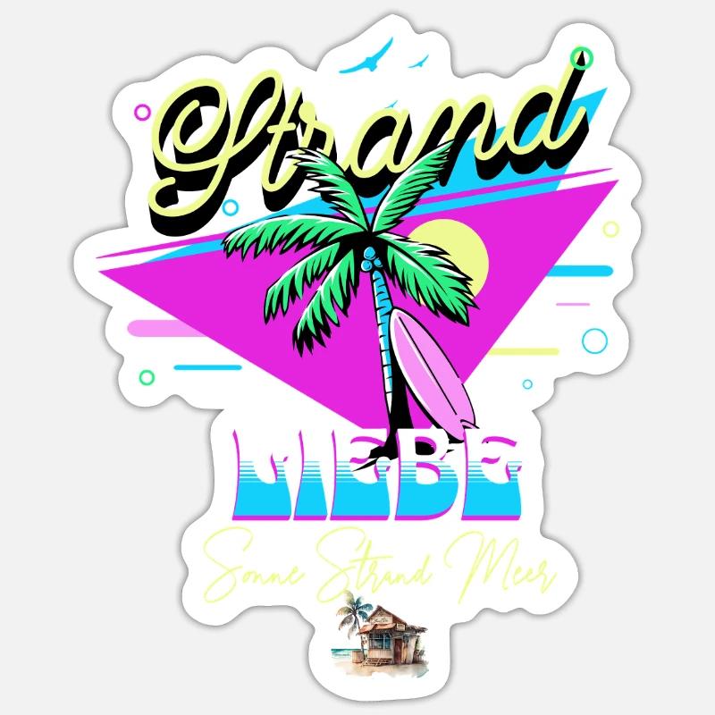 Dicton d’amour tropical avec palmier - Sticker taille S (10 x 10 cm) - blanc mat