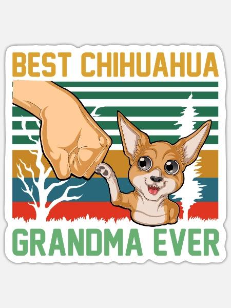 Chihuahua - Sticker taille S (10 x 10 cm) - blanc mat