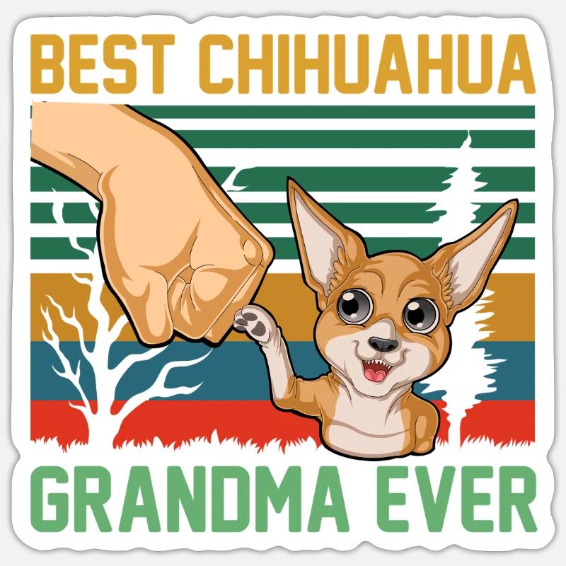 Chihuahua - Sticker taille S (10 x 10 cm) - blanc mat