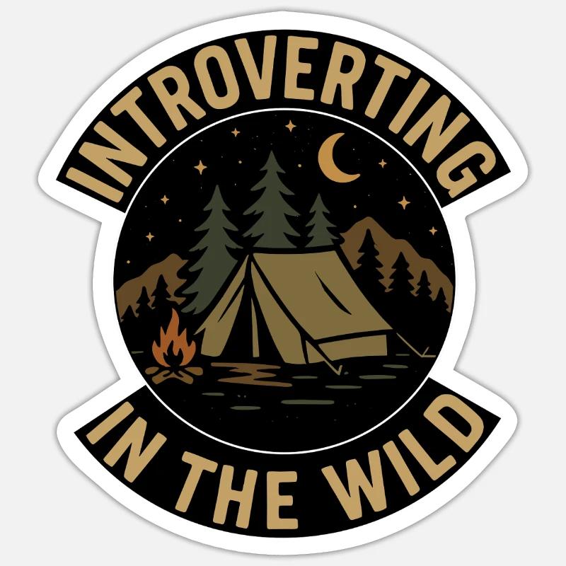 Nuit de camping d’aventure - Sticker taille S (10 x 10 cm) - blanc mat