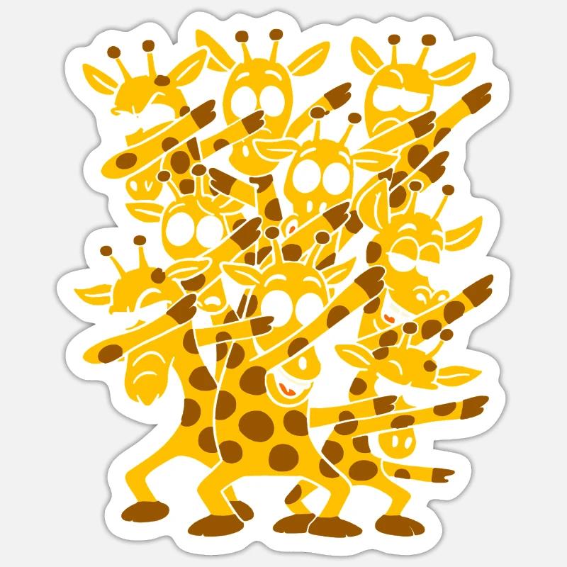 Dabbing Dancing Giraffes Sticker size S (10 x 10 cm)