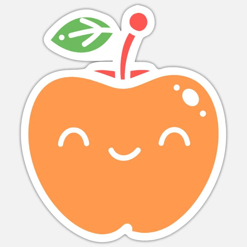 Pomme Joyeuse Illustrée Nectarine Sticker taille S (10 x 10 cm)