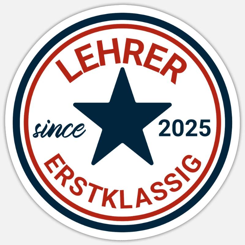 Modèle de tatouage d'enseignant 2025 - Sticker taille S (10 x 10 cm) - blanc mat