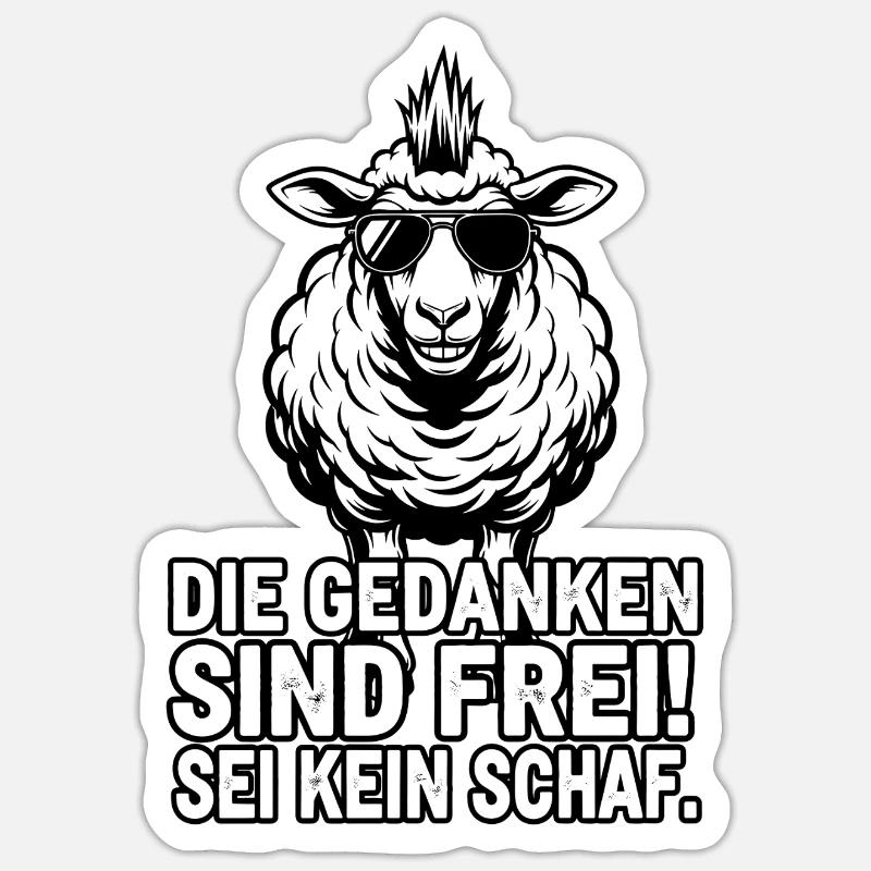 Cool Sheep - Liberté d'expression - Sticker taille S (10 x 10 cm) - blanc mat