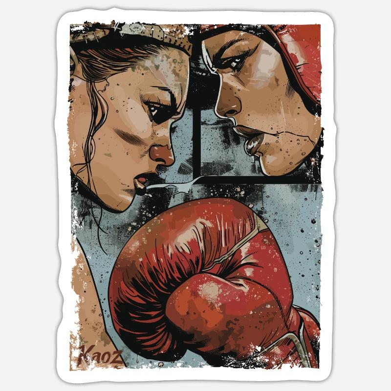 Intense Boxer Clash Artwork - Sticker size S (10 x 10 cm) - white matte