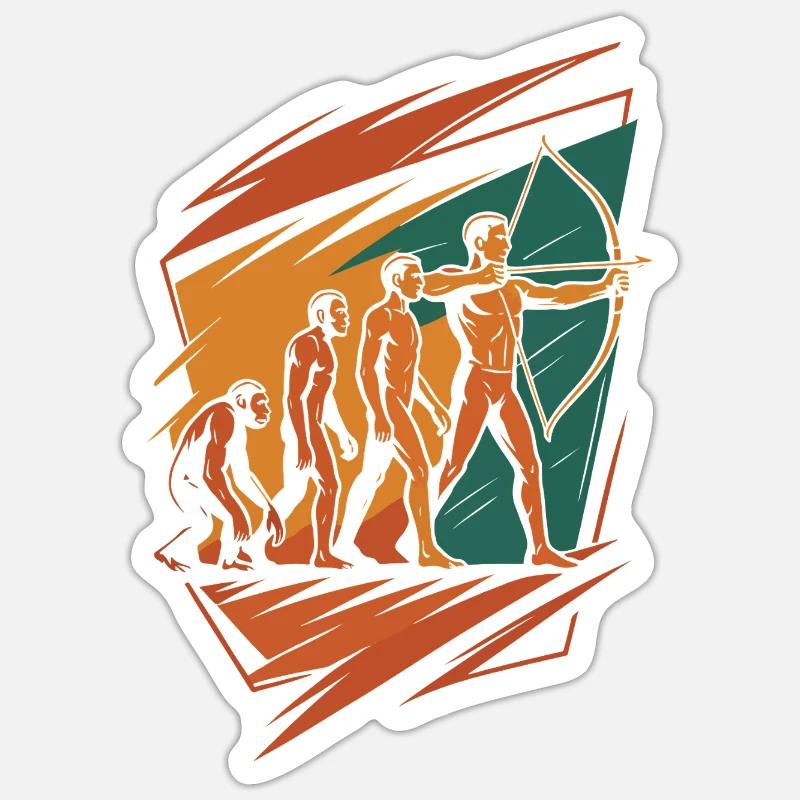 Entwicklung Des Bogenschießens Archer Bow Target - Sticker Größe S (10 x 10 cm) - Mattweiß