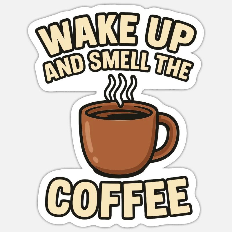 Morgenritual Kaffee Design Sticker Größe S (10 x 10 cm)