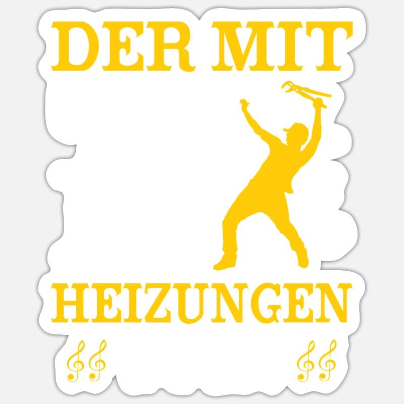 Chauffagiste Plombier Plombier de construction chauffage - Sticker taille S (10 x 10 cm) - blanc mat