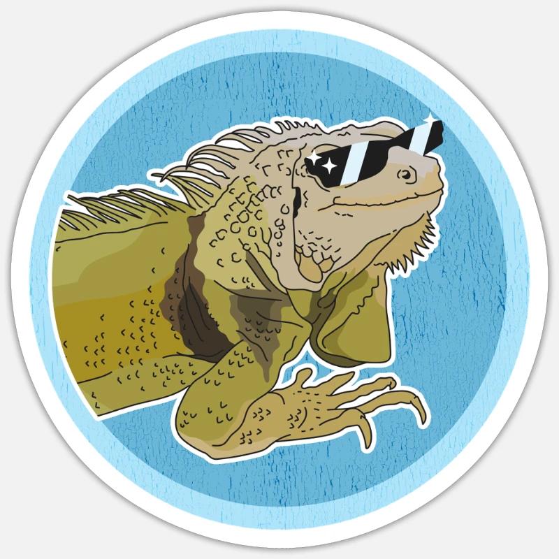 Leguan Eidechse Leguane Geschenke - Sticker Größe S (10 x 10 cm) - Mattweiß
