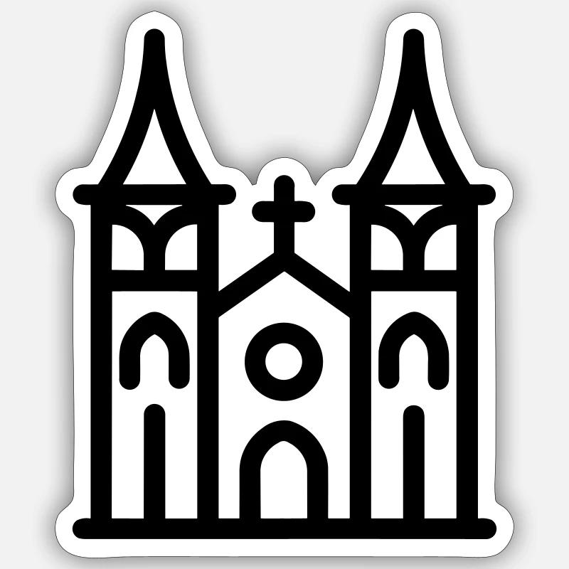 Kathedrale - Sticker Größe S (10 x 10 cm) - Mattweiß