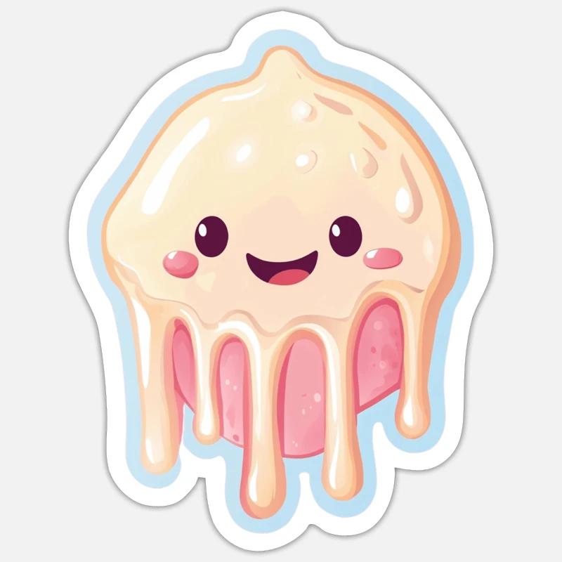 Crème glacée Crème glacée - Sticker taille S (10 x 10 cm) - blanc mat