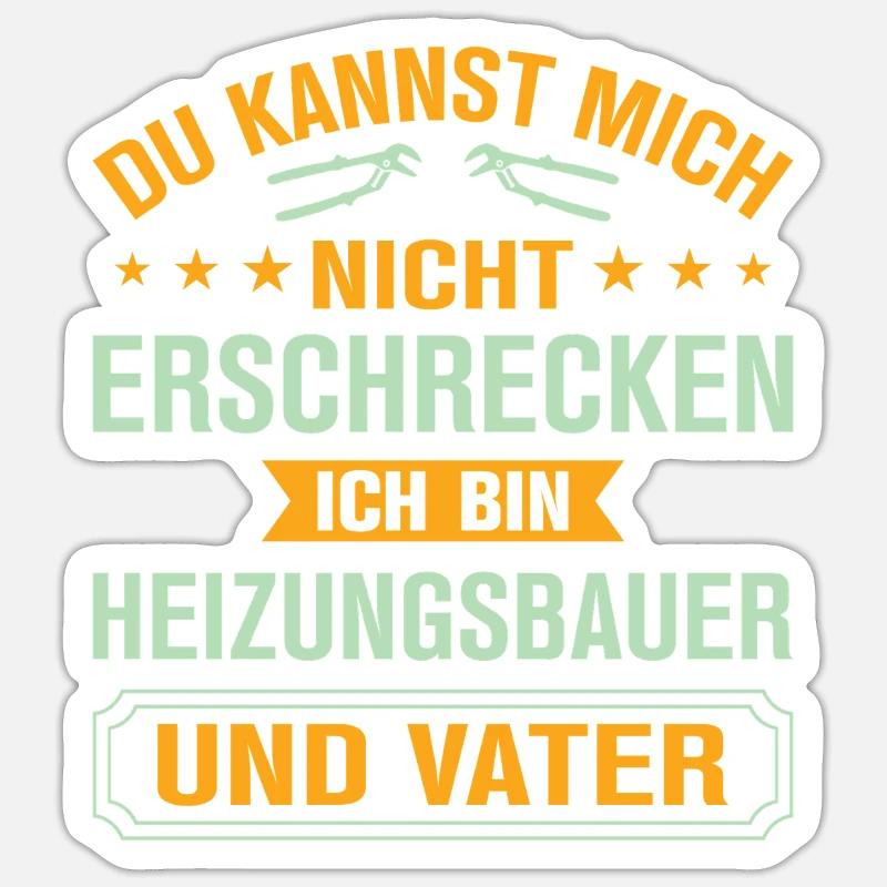 Chauffagiste Plombier Plombier de construction chauffage - Sticker taille S (10 x 10 cm) - blanc mat