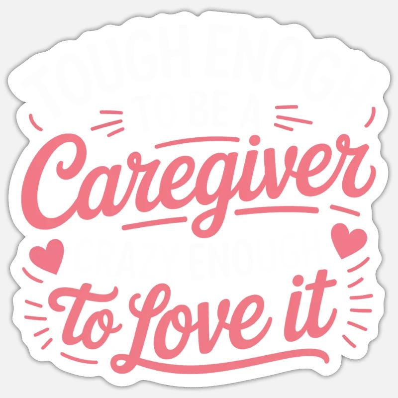 Caregiver Pride Script Pink - Sticker Größe S (10 x 10 cm) - Mattweiß