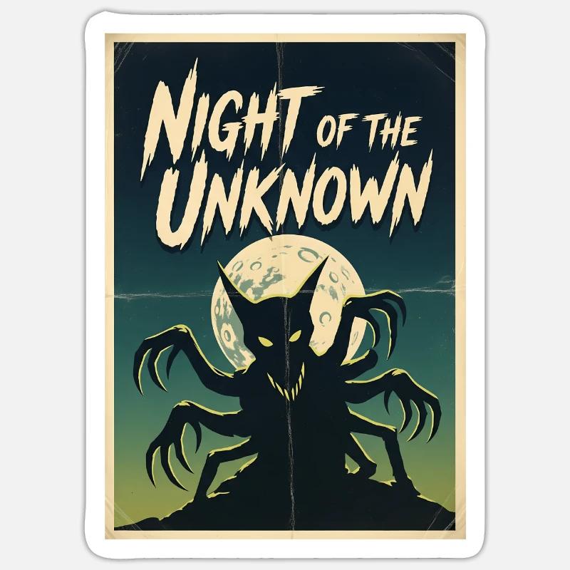 Mystical Night Elf with Moonlight - Sticker size S (10 x 10 cm) - white matte