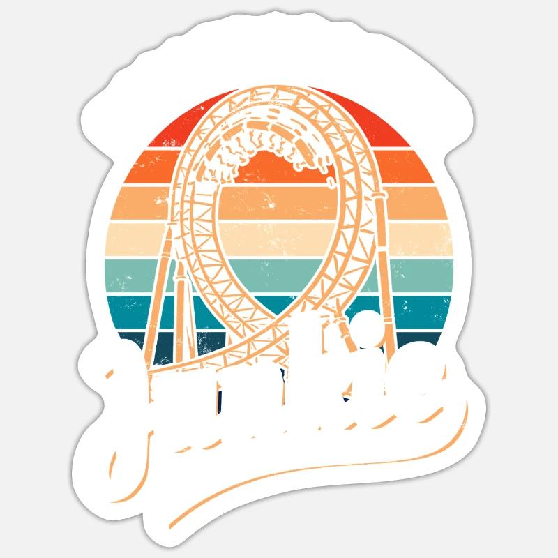 Rollercoaster Junkie - Roller Coaster - Loop - Sticker size S (10 x 10 cm) - white matte