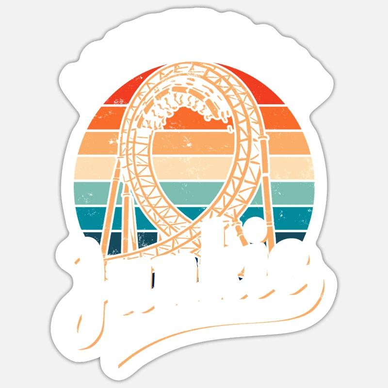 Achterbahn Junkie - Looping - Sticker Größe S (10 x 10 cm) - Mattweiß