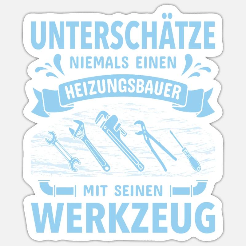 Heating Engineer Heating Construction Plumber Plumber - Sticker size S (10 x 10 cm) - white matte