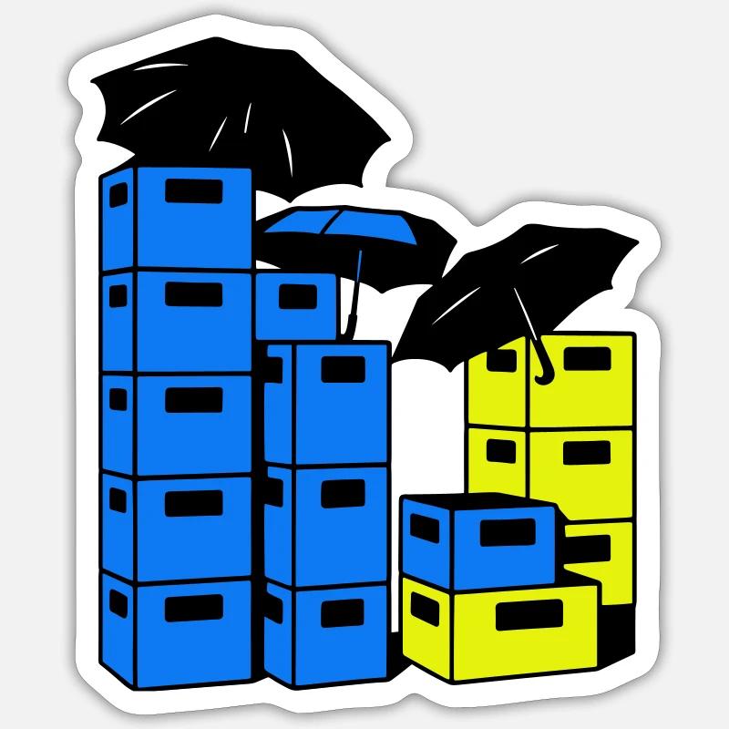 Beer crate art - Sticker size S (10 x 10 cm) - white matte