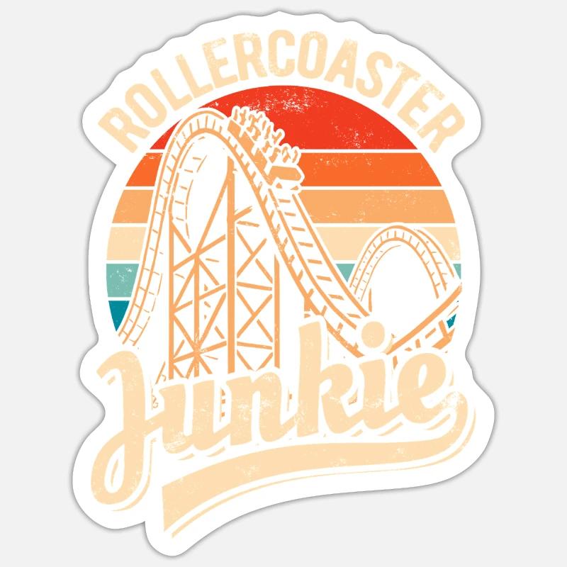 Rollercoaster Junkie - Roller Coaster - Boucle Sticker taille S (10 x 10 cm)