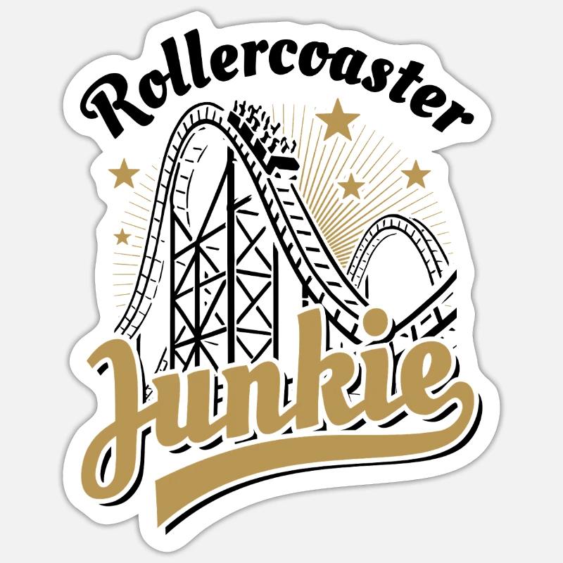 Rollercoaster Junkie - Achterbahn - Looping Sticker Größe S (10 x 10 cm)
