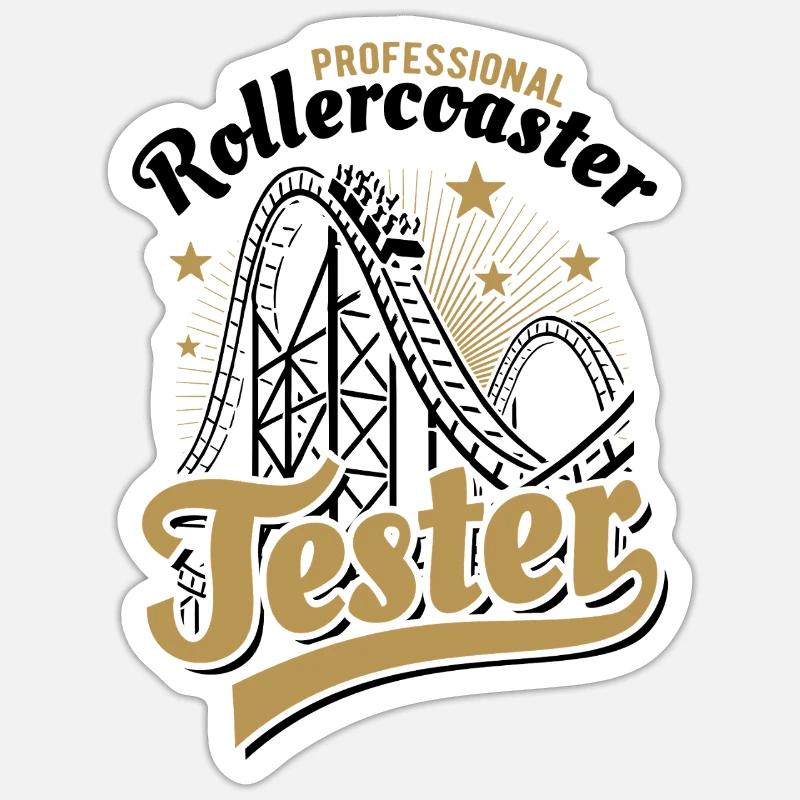 Professional roller coaster tester - Sticker size S (10 x 10 cm) - white matte