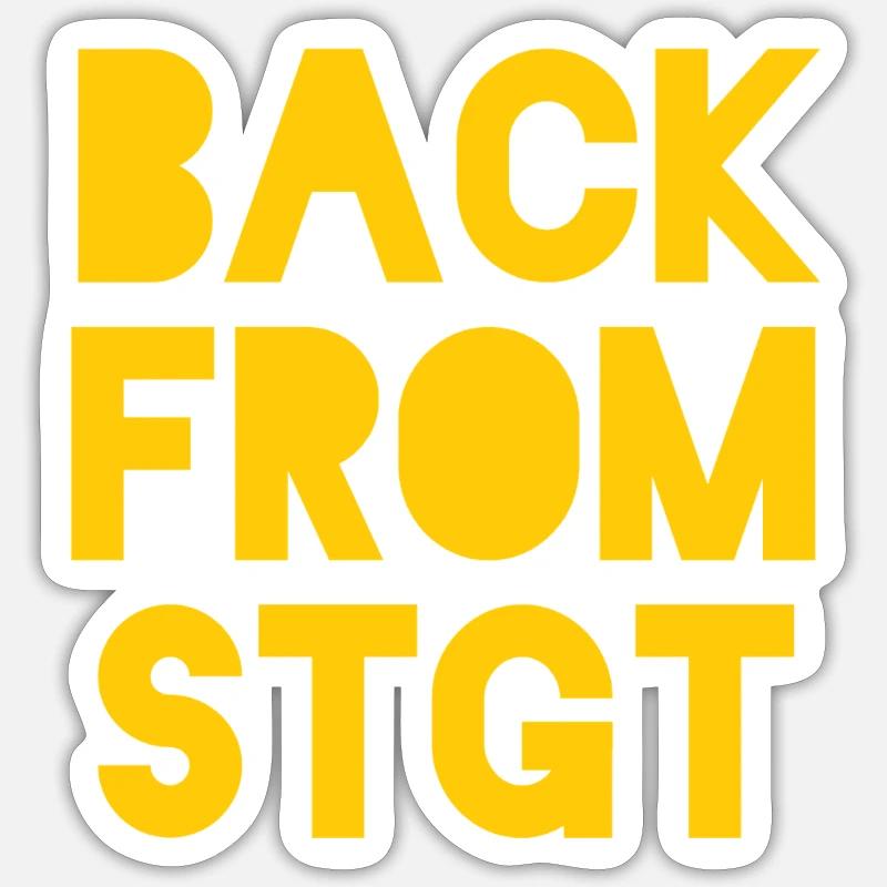 De retour de Stuttgart - Sticker taille S (10 x 10 cm) - blanc mat