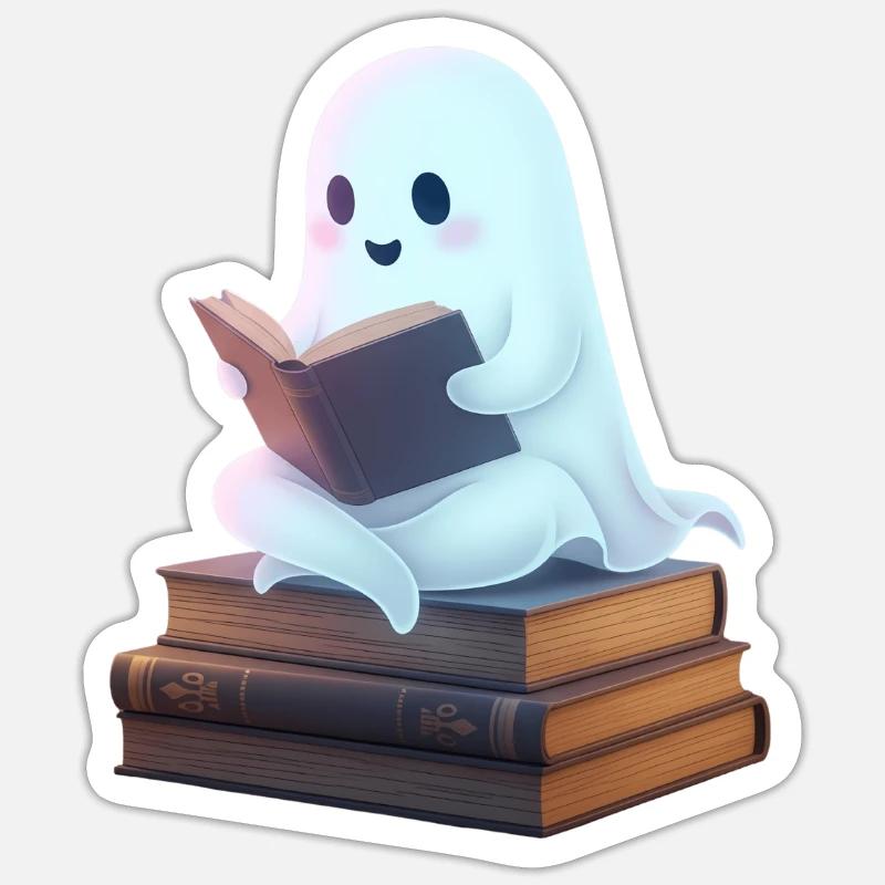 Conception ludique de lecture fantôme - Sticker taille S (10 x 10 cm) - blanc mat