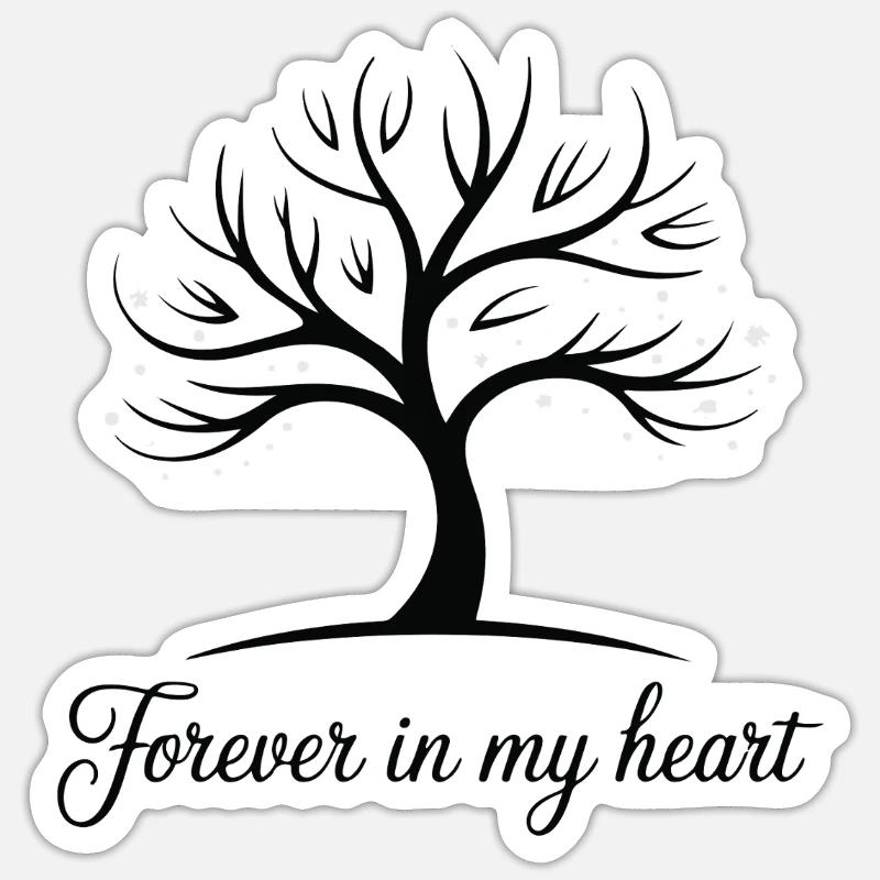 Conception d'arbre de cœur éternel Sticker taille S (10 x 10 cm)