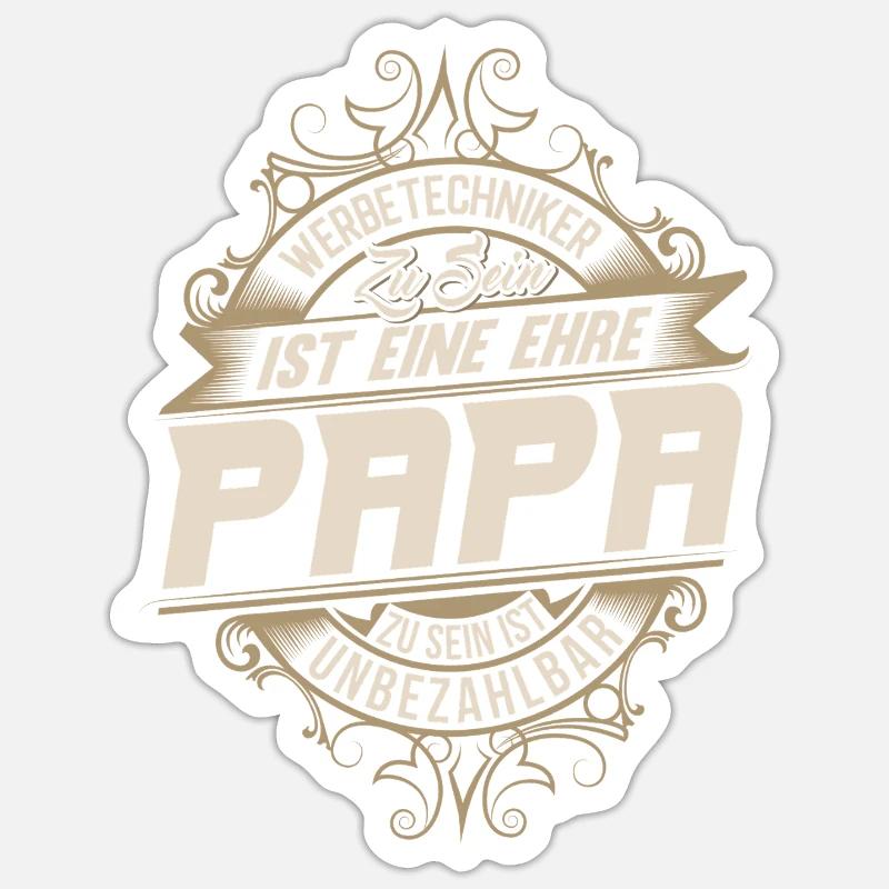 Advertising technician dad - Sticker size S (10 x 10 cm) - white matte