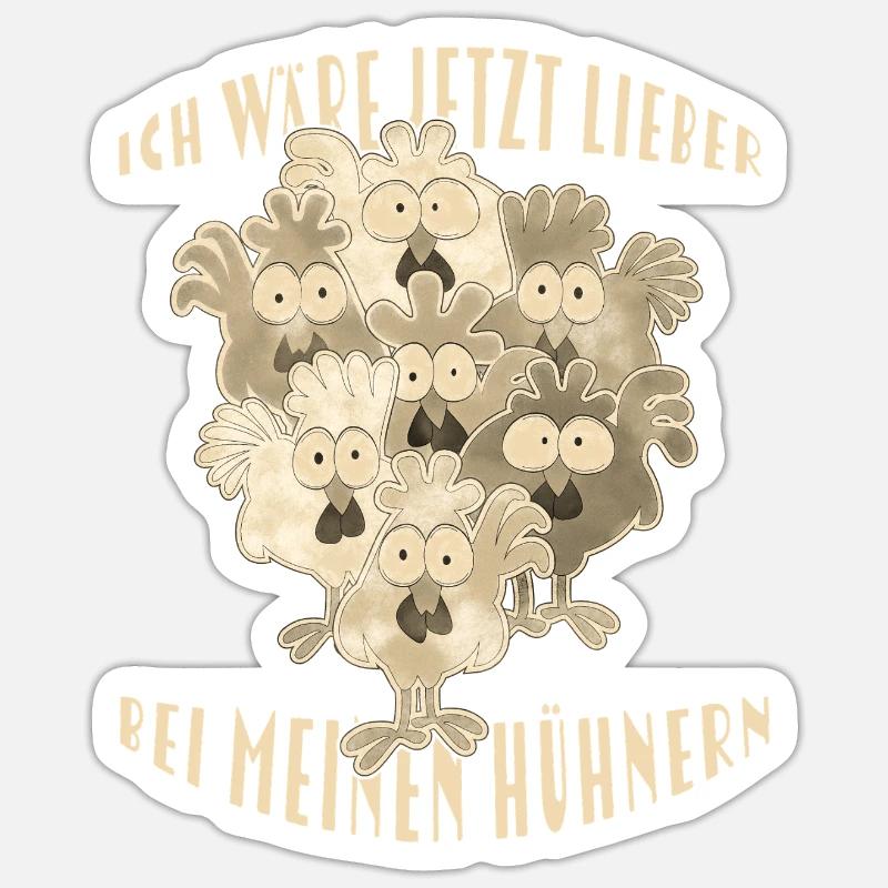 Dicton de poulets Sticker taille S (10 x 10 cm)