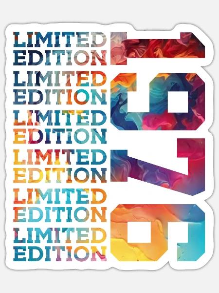 LIMITED EDITION 1976 50 JAHRE 50. GEBURTSTAG - Sticker Größe S (10 x 10 cm) - Mattweiß