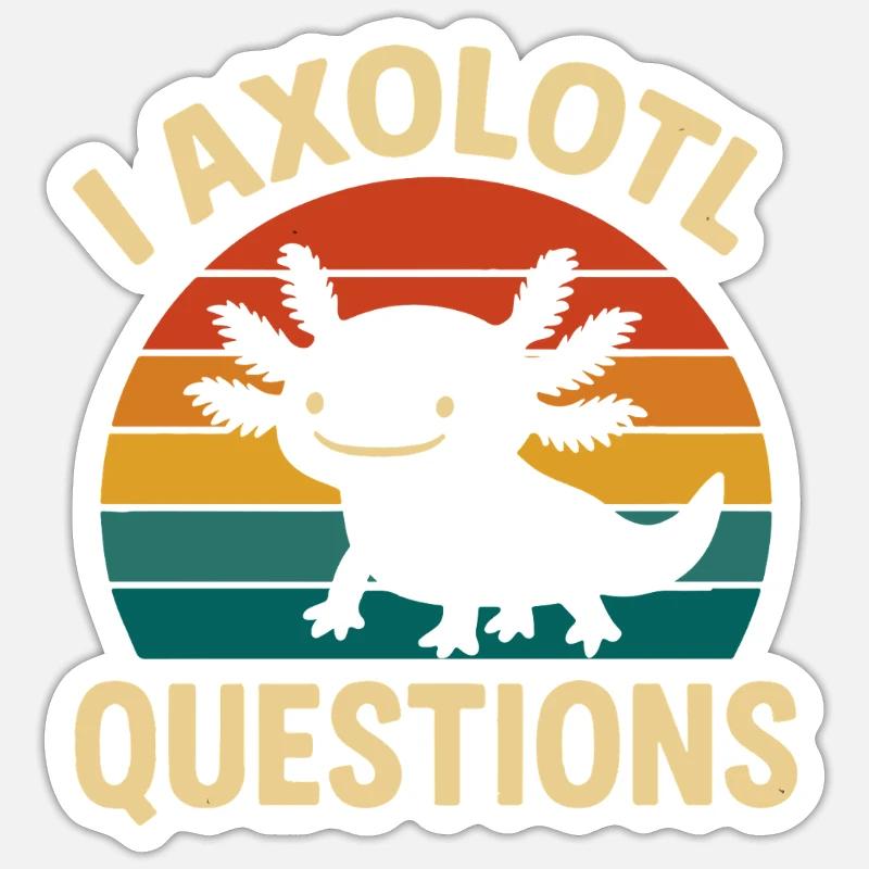 Axolotl - Sticker taille S (10 x 10 cm) - blanc mat
