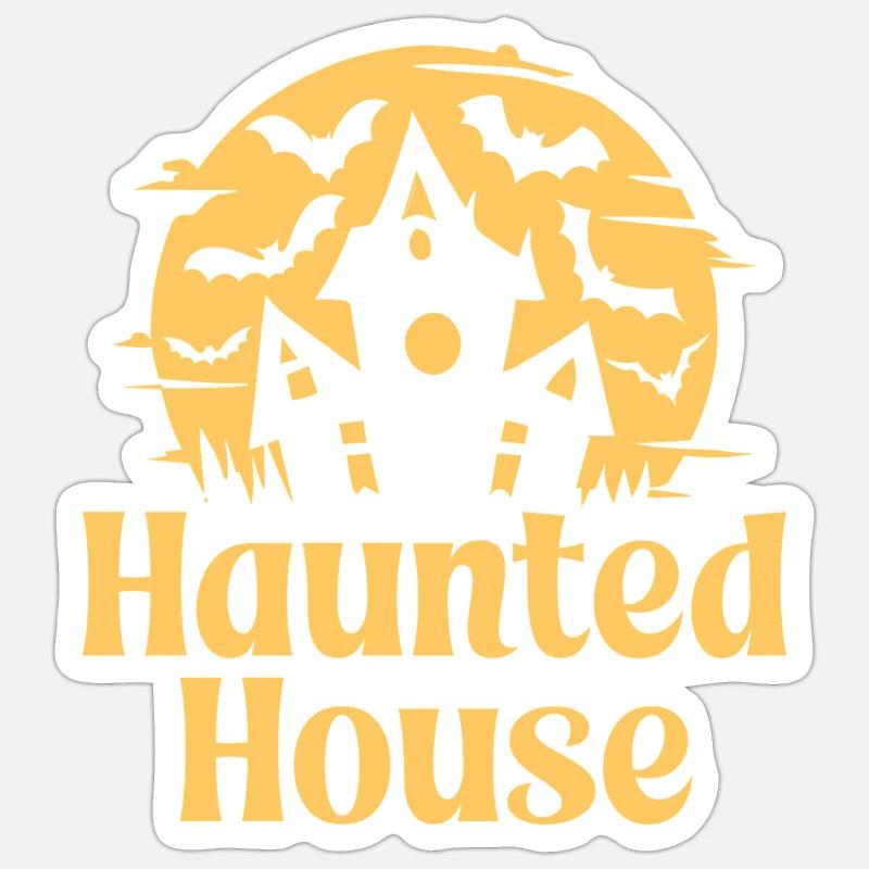 maison hantée Sticker taille S (10 x 10 cm)