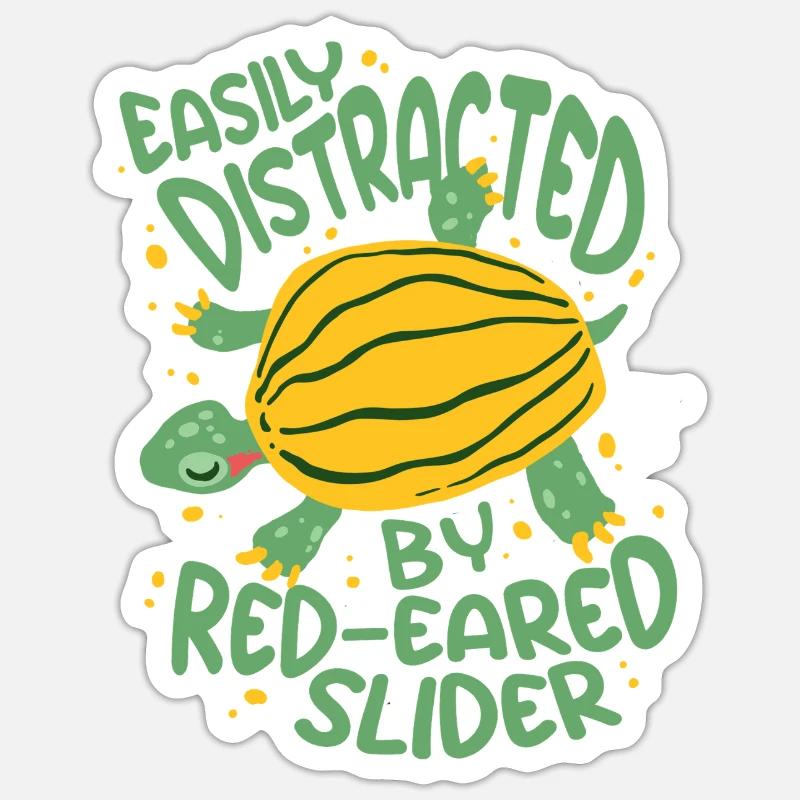 Red-eared Turtle Sticker size S (10 x 10 cm)