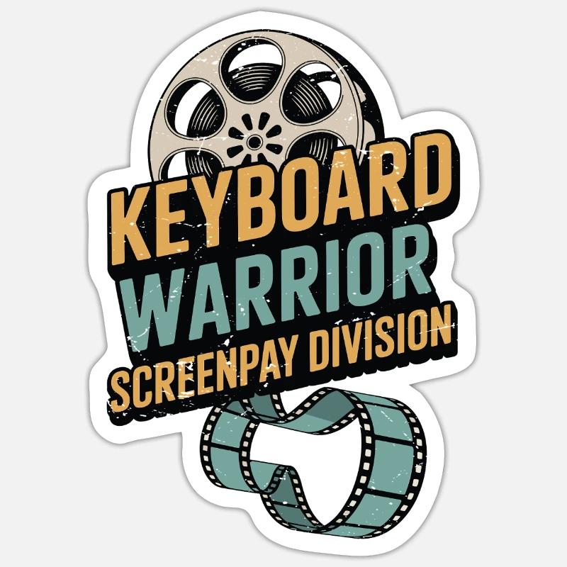 Scénariste Guerrier du clavier Écriture de scénario - Sticker taille S (10 x 10 cm) - blanc mat