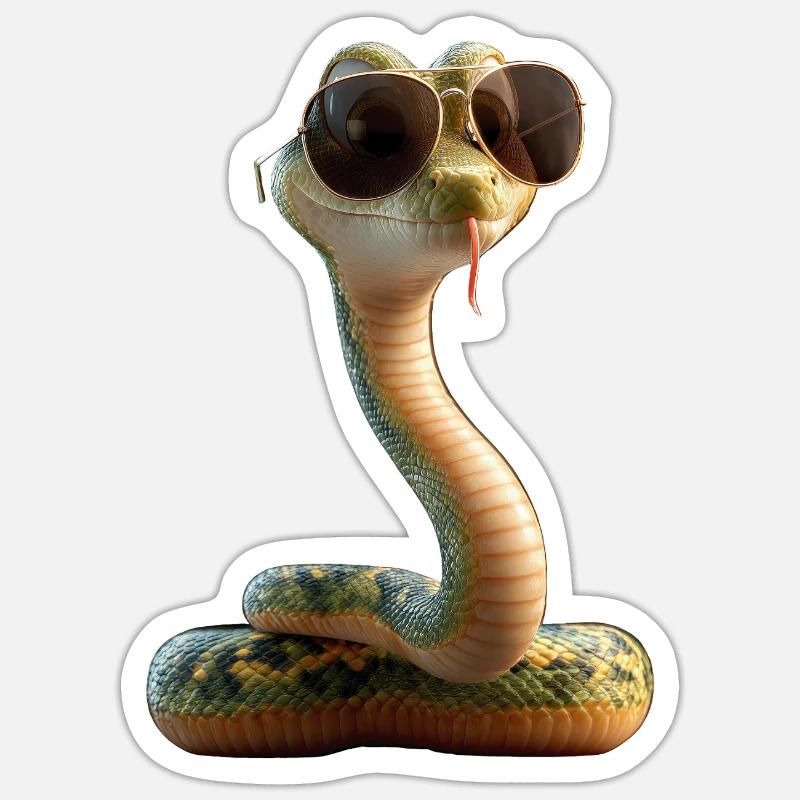 Schlange Python Kobra Klapperschlange Schlangen Sticker Größe S (10 x 10 cm)
