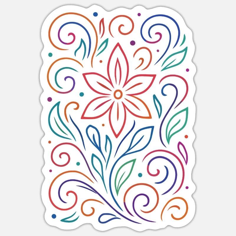 Vibrant floral patterns for creative clothing Sticker size S (10 x 10 cm)