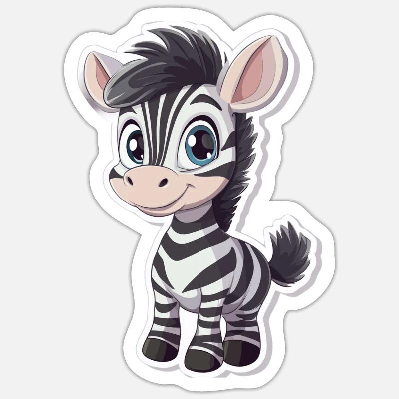 Zebra - Sticker size S (10 x 10 cm) - white matte