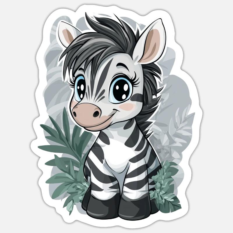 Zebra - Sticker size S (10 x 10 cm) - white matte