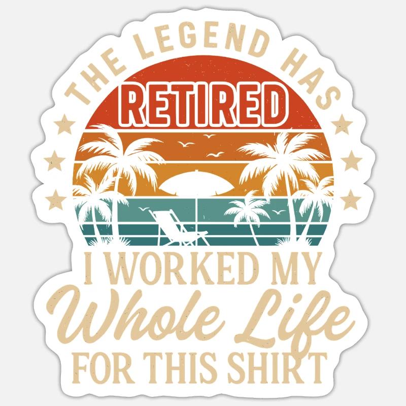 The Legend Has Retired - Sticker size S (10 x 10 cm) - white matte