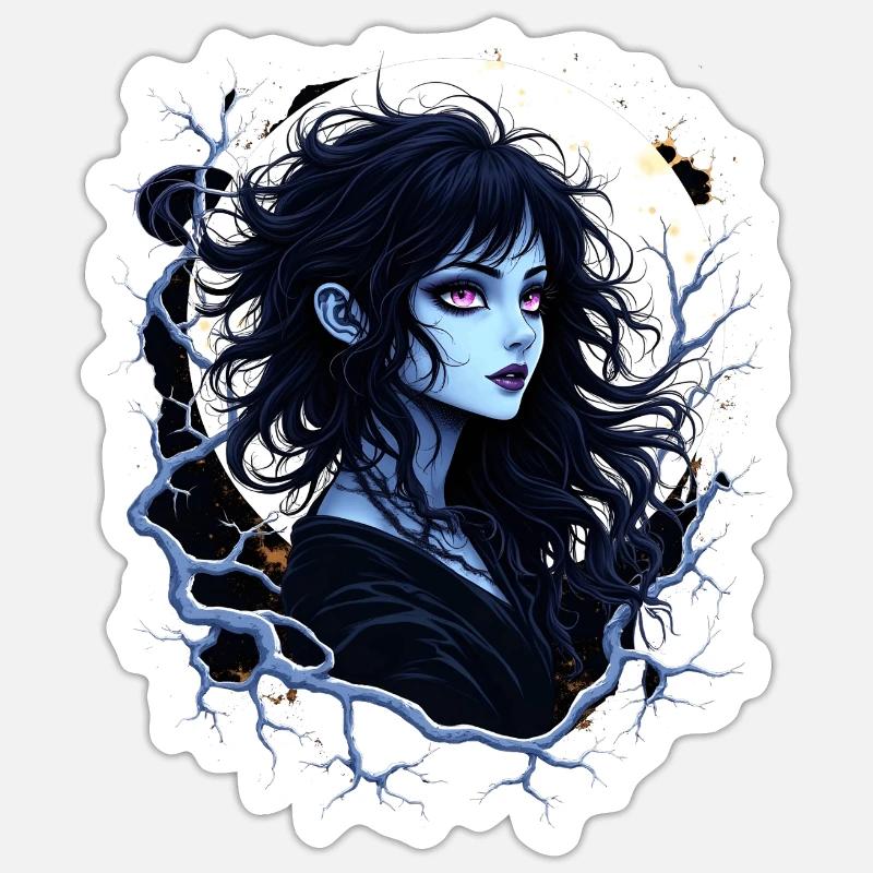 Moonlight Shadow Spell Anime - Sticker size S (10 x 10 cm) - white matte