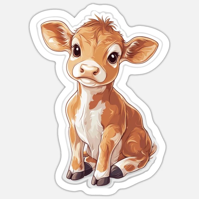 Vache - Sticker taille S (10 x 10 cm) - blanc mat