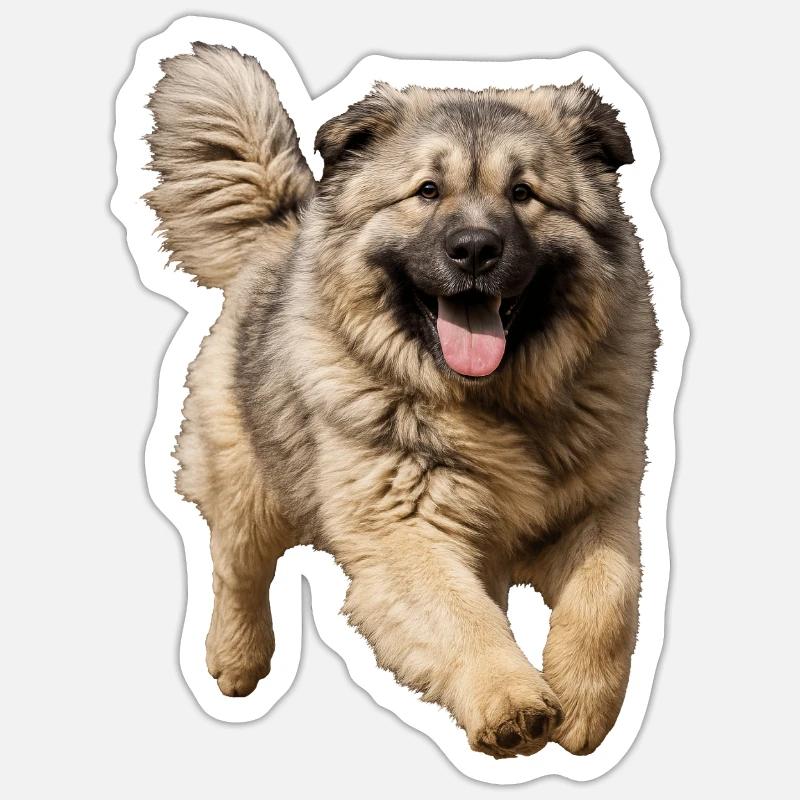 Ovcharka du Caucase - Sticker taille S (10 x 10 cm) - blanc mat