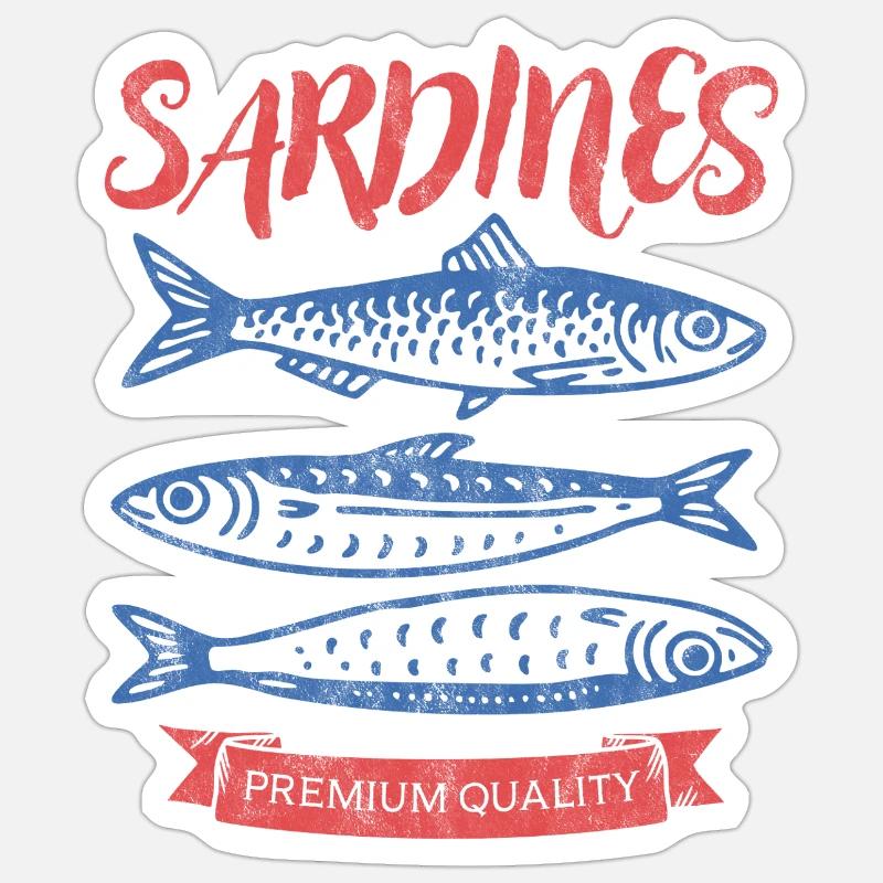 Sardines - Sticker size S (10 x 10 cm) - white matte